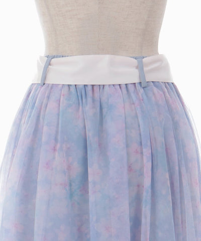 Snow Sakura Pattern Skirt