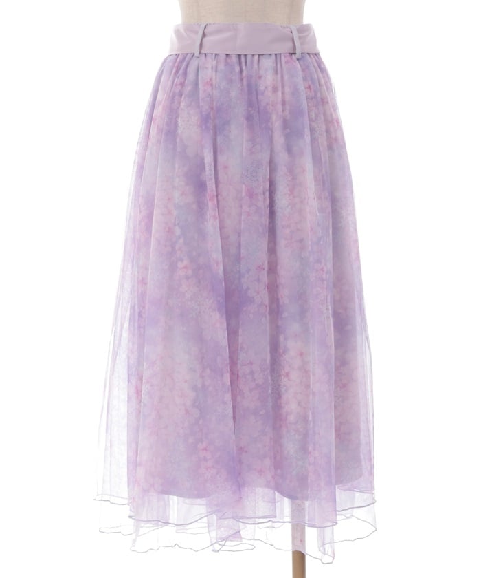 Snow Sakura Pattern Skirt