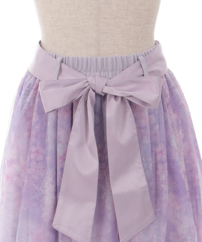 Snow Sakura Pattern Skirt