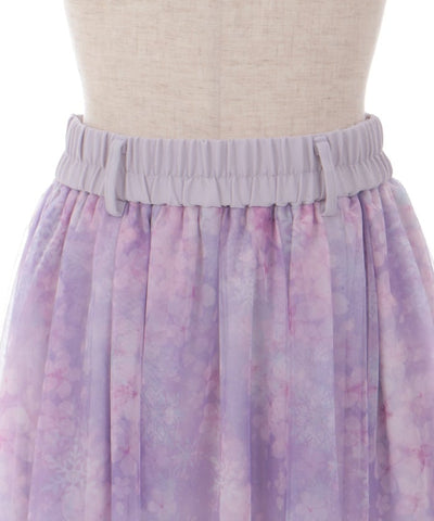 Snow Sakura Pattern Skirt