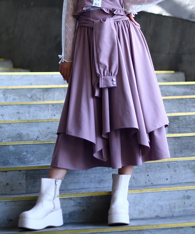 Shirt Wrap Design Irregular Hem Skirt