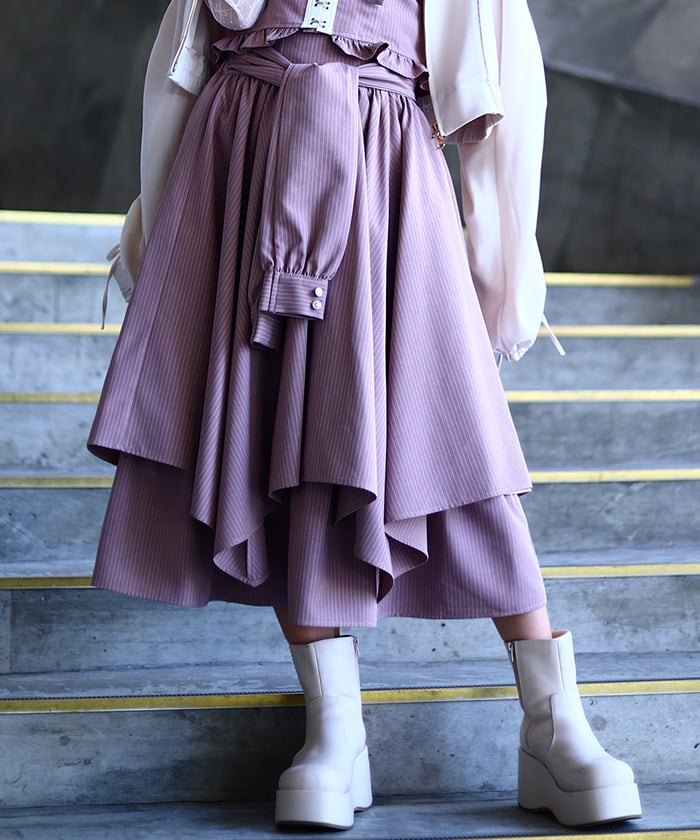 Shirt Wrap Design Irregular Hem Skirt
