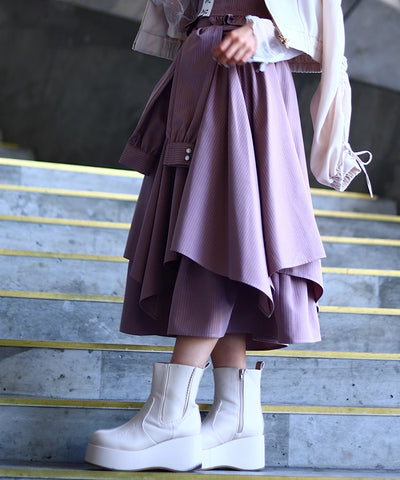 Shirt Wrap Design Irregular Hem Skirt