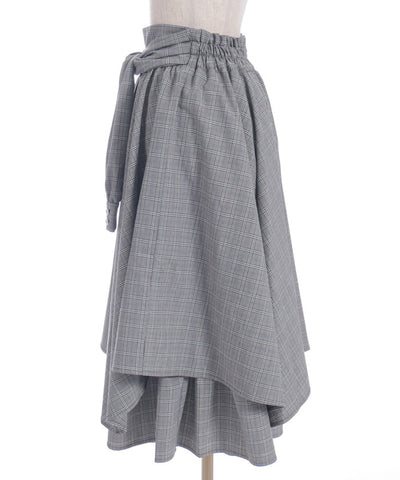 Shirt Wrap Design Irregular Hem Skirt