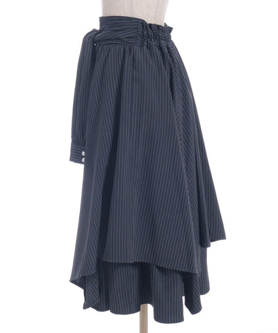Shirt Wrap Design Irregular Hem Skirt