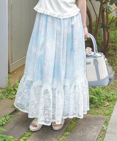 Mer et Ciel Pattern Skirt