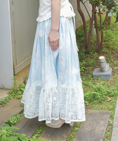 Mer et Ciel Pattern Skirt