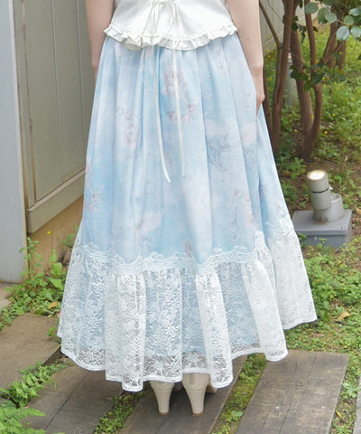 Mer et Ciel Pattern Skirt