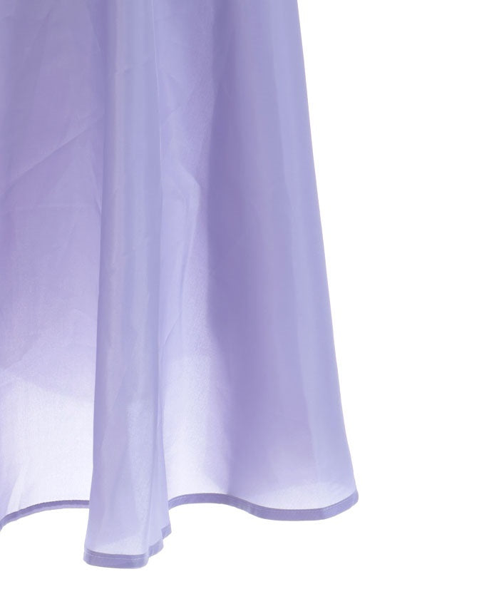 Hydrangea Pattern Sheer Striped Skirt – axes femme from JAPAN