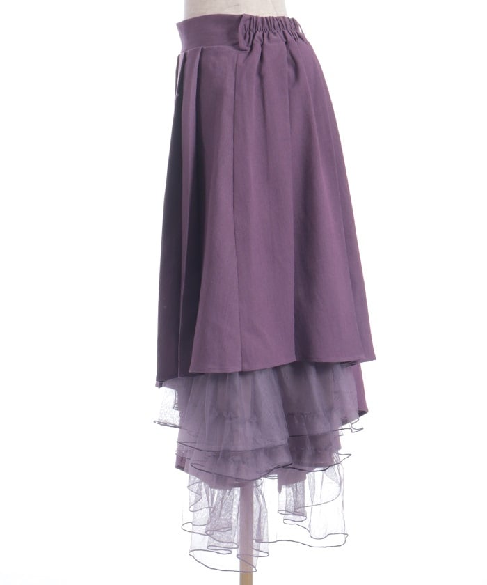 Asymmetric Pleated & Tulle Skirt – axes femme from JAPAN