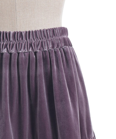 Velour Tiered Long Skirt