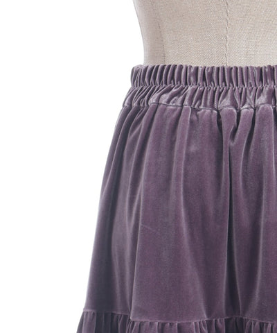 Velour Tiered Long Skirt