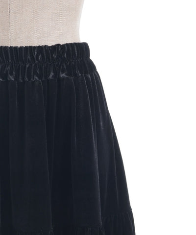Velour Tiered Long Skirt