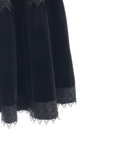 Velour Tiered Long Skirt