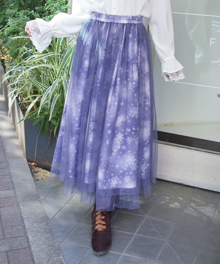 Snow Rose Pattern Skirt