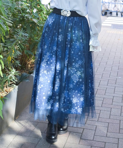 Snow Rose Pattern Skirt