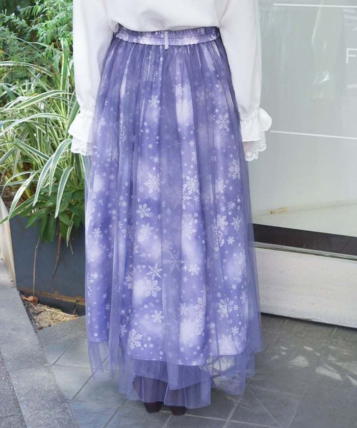 Snow Rose Pattern Skirt