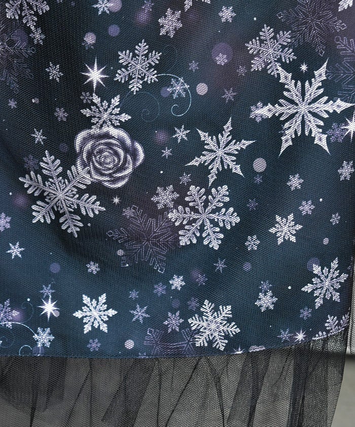 Snow Rose Pattern Skirt