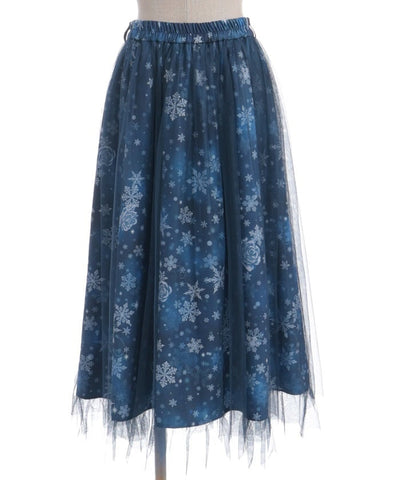 Snow Rose Pattern Skirt