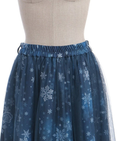 Snow Rose Pattern Skirt
