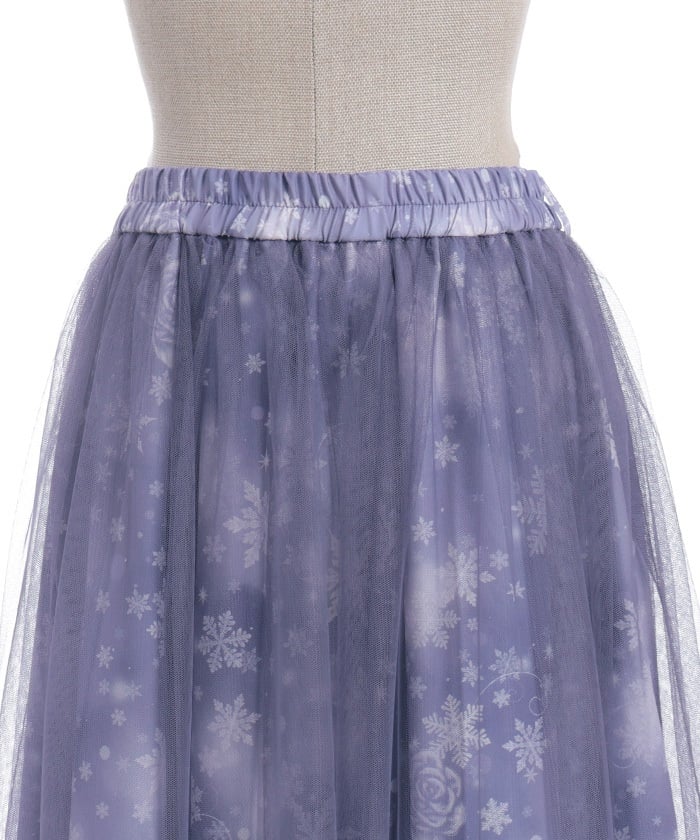 Snow Rose Pattern Skirt