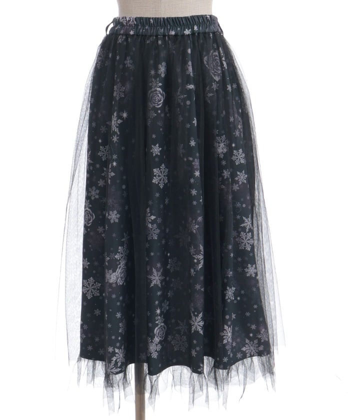 Snow Rose Pattern Skirt