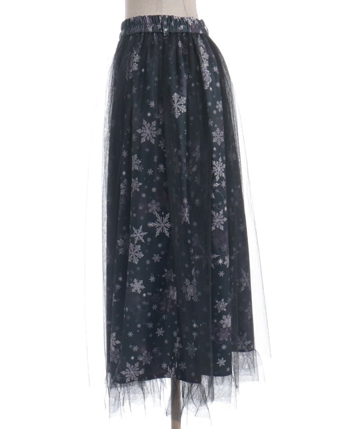 Snow Rose Pattern Skirt