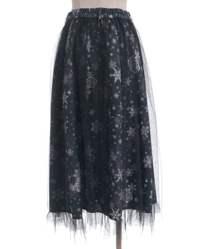 Snow Rose Pattern Skirt