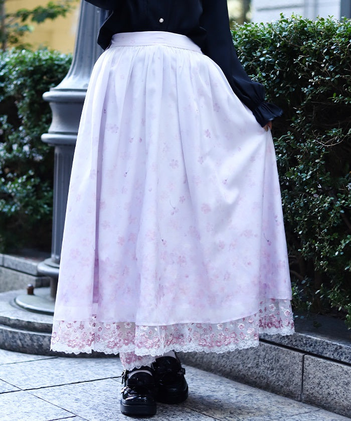 スカート sharespirit lace skirt Sakura Lace & Sakura Pattern Skirt – axes femme from JAPAN