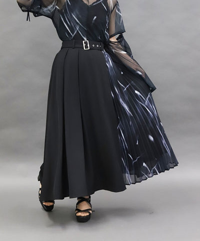Pleated Panel Skirt