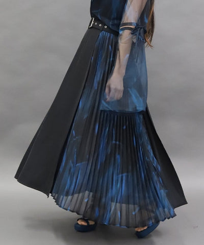 Pleated Panel Skirt