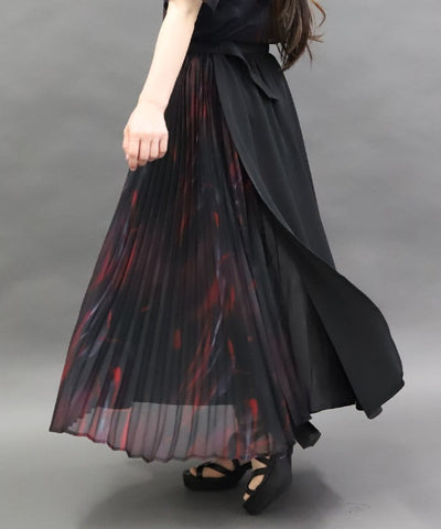 Pleated Panel Skirt