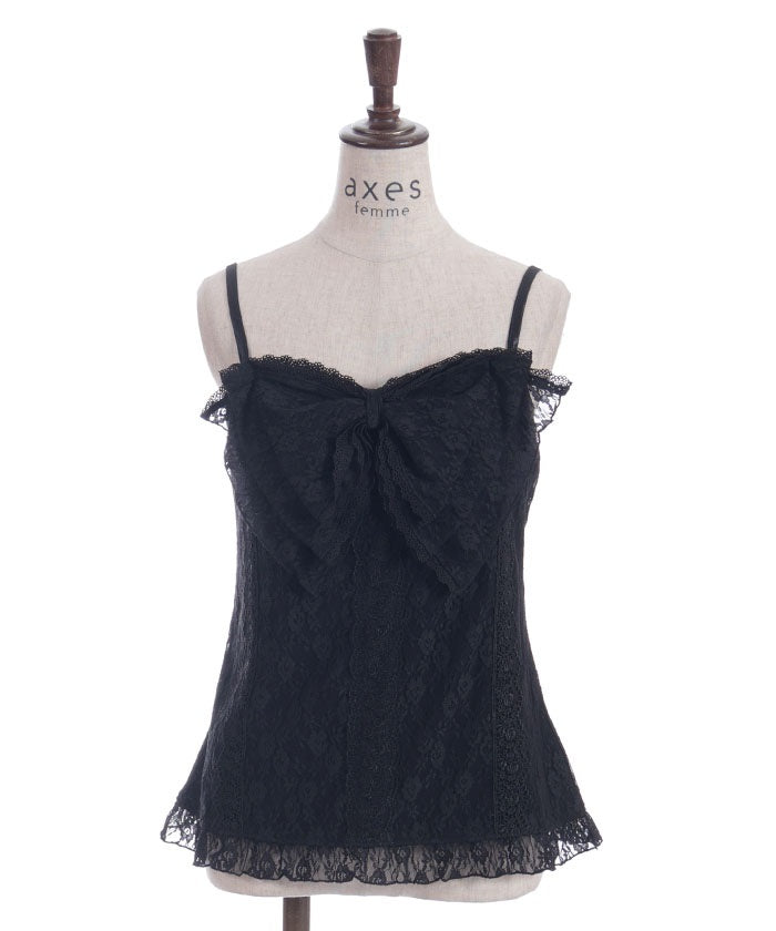 Lacy Big Ribbon Camisole – axes femme from JAPAN