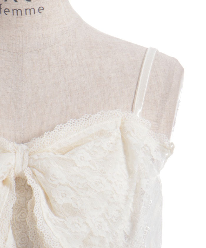 Lacy Big Ribbon Camisole – axes femme from JAPAN
