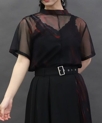 Marbled Sheer Top