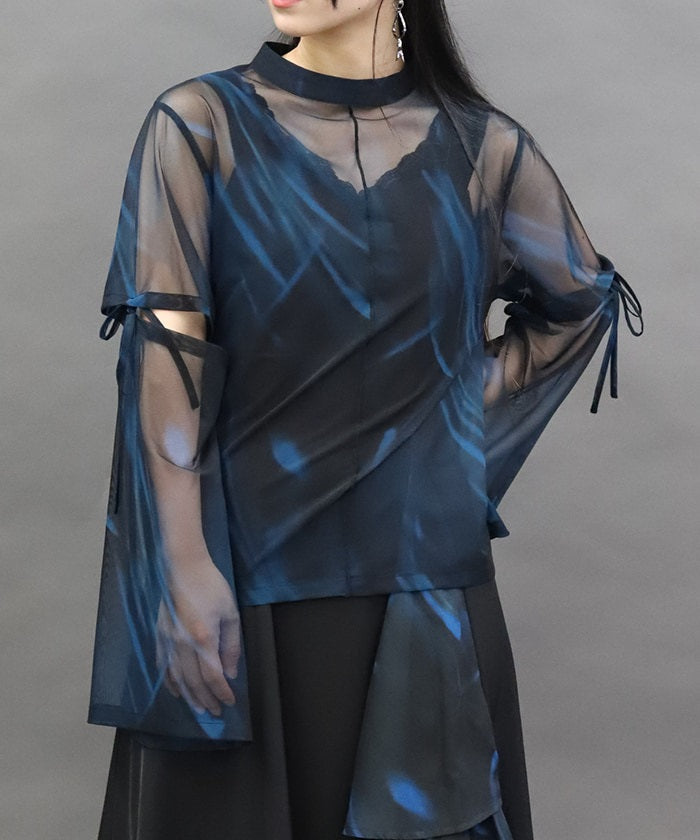 Marbled Sheer Top