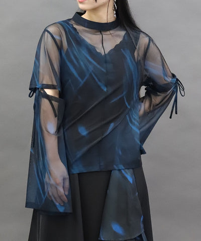 Marbled Sheer Top