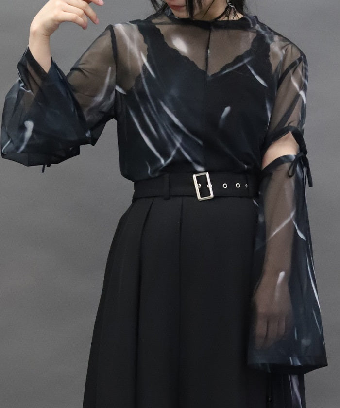 Marbled Sheer Top