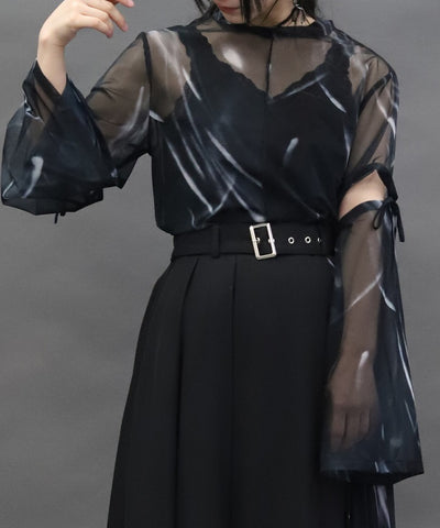 Marbled Sheer Top