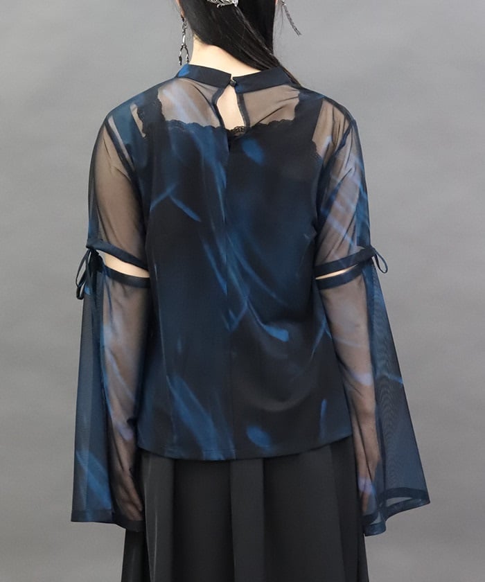 Marbled Sheer Top