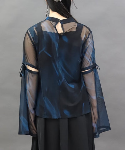 Marbled Sheer Top