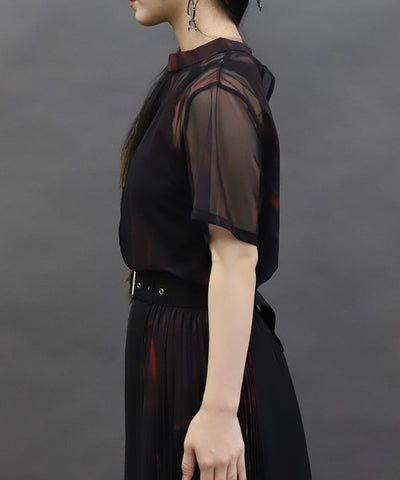 Marbled Sheer Top