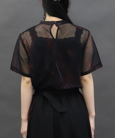 Marbled Sheer Top