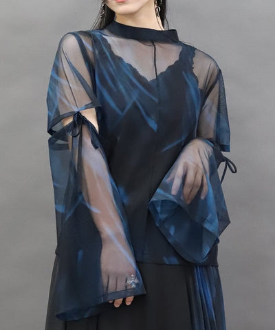 Marbled Sheer Top