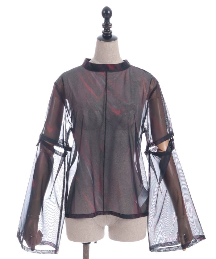 Marbled Sheer Top