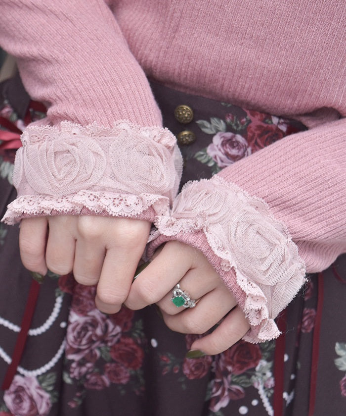 Tulle Rose Lace Panel Pullover
