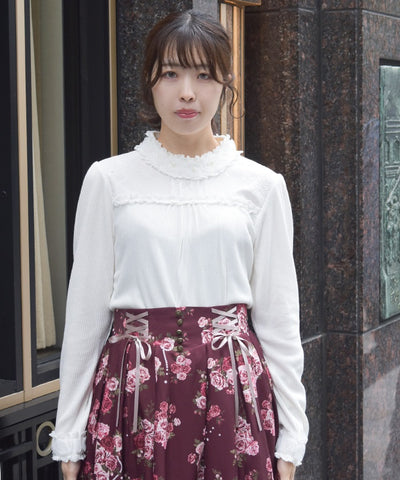 Tulle Rose Lace Panel Pullover