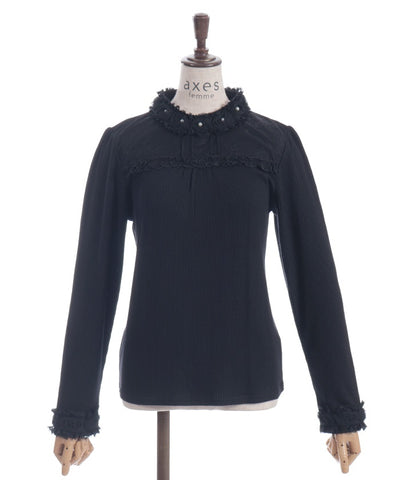 Tulle Rose Lace Panel Pullover