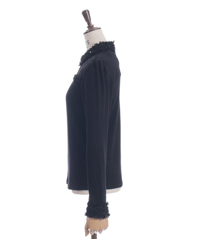 Tulle Rose Lace Panel Pullover