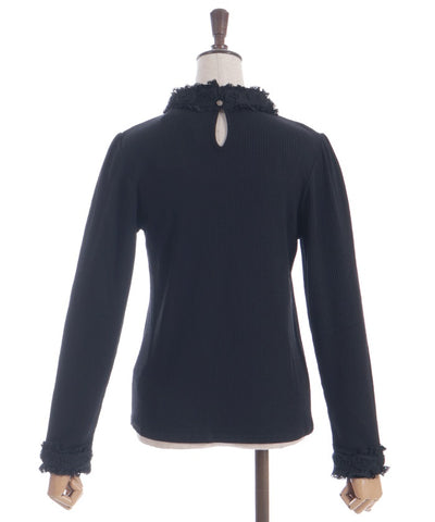 Tulle Rose Lace Panel Pullover